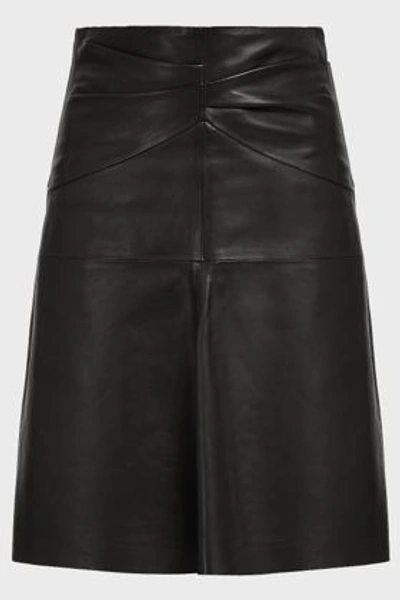 Shop Isabel Marant Gladys Leather Skirt In Black