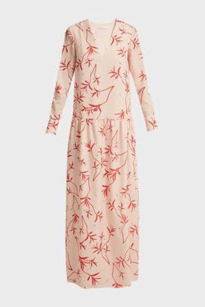 Shop Borgo De Nor Anya Printed Crepe De Chine Maxi Dress In Pink