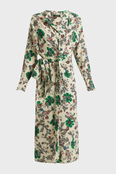 Shop Isabel Marant Calypso Floral-print Crepe Wrap Midi Dress