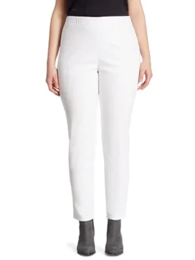 Shop Joan Vass Slim Denim Leggings In White
