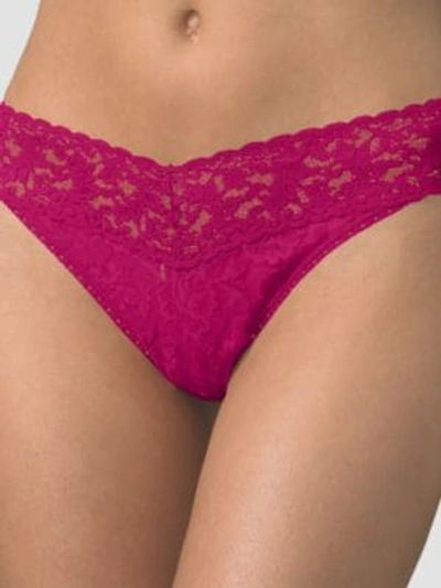 Shop Hanky Panky Signature Lace Original Rise Thong In Raspberry