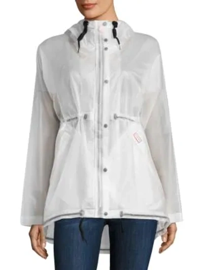 Shop Hunter Women's Translucent Long-sleeve Waterproof Jacket In White