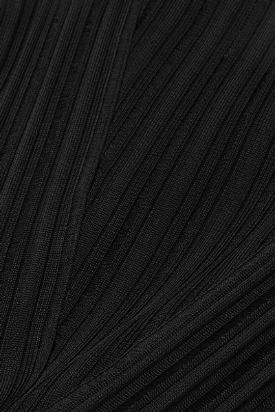 Shop Alaïa Ribbed Stretch-knit Maxi Dress In Black