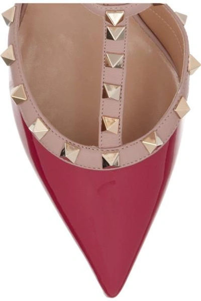 Shop Valentino Rockstud Leather Pumps In Pink