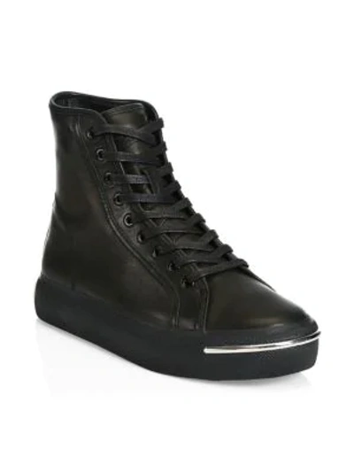 Shop Alexander Wang Pia Leather Chunky Sneakers In Black
