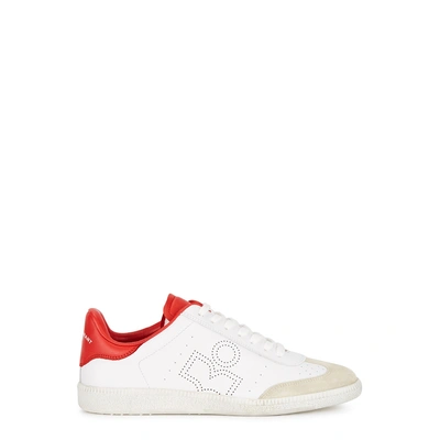 Shop Isabel Marant Bryce White Leather Trainers