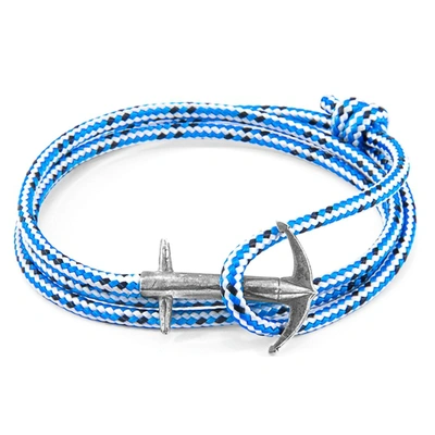 Shop Anchor & Crew Blue Dash Admiral Anchor Silver And Rope Big Ocean Cleanup Bracelet