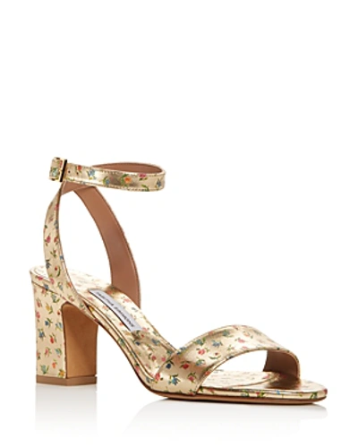 Shop Tabitha Simmons Women's Leticia Ankle Strap Block-heel Sandals In Gold