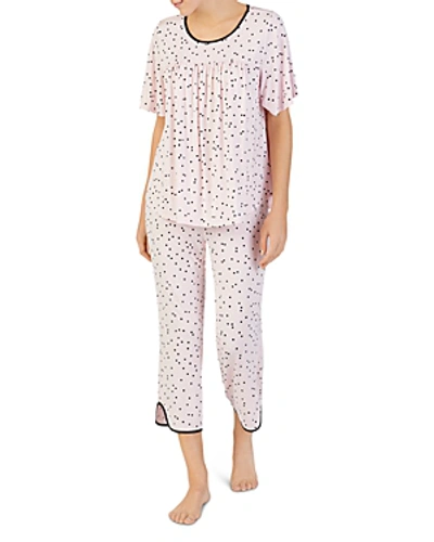 Shop Kate Spade New York Short Sleeve Gathered Pajama Set In Pink Dot