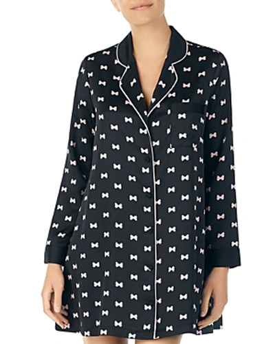 Shop Kate Spade New York Bow Sleepshirt In Black Print