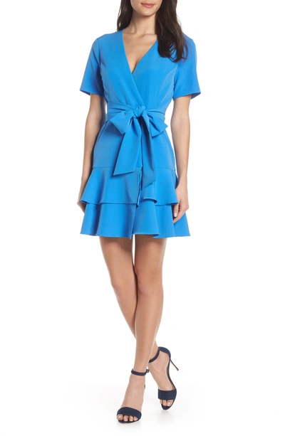Charles henry ruffle clearance tiered wrap dress