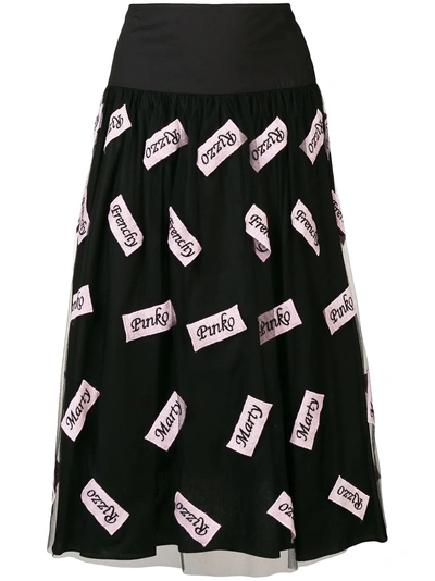 Shop Pinko Pleated Midi Skirt In Black