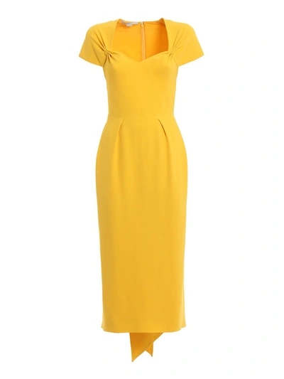 Shop Stella Mccartney Stretch Cady Dress In Golden Glow