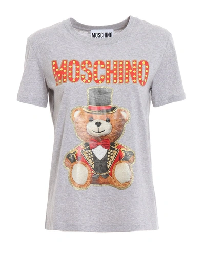 Shop Moschino Teddy Bear Tshirt In Vgrey