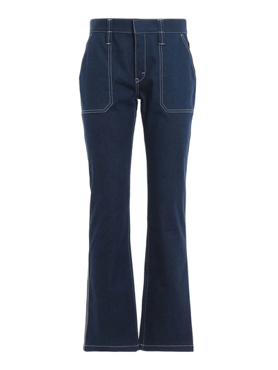 Shop Chloé Denim Trousers In N Ultramarine