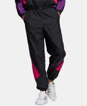 black and purple adidas pants