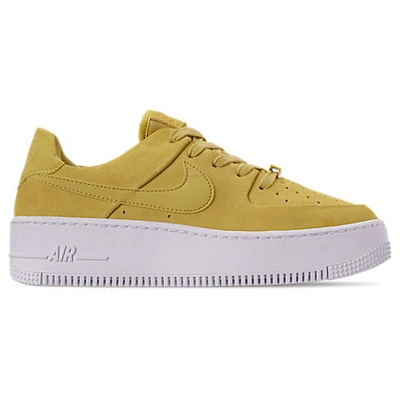 Shop Nike Women's Air Force 1 Sage Xx Low Casual Shoes In Green/yellow