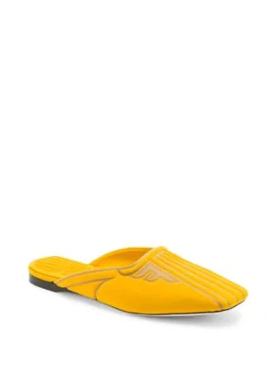 Shop Fendi Ffreedom Lycra Driver Loafers In Yellow
