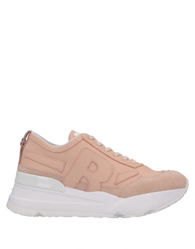 Shop Ruco Line Rucoline Woman Sneakers Apricot Size 6 Soft Leather In Orange