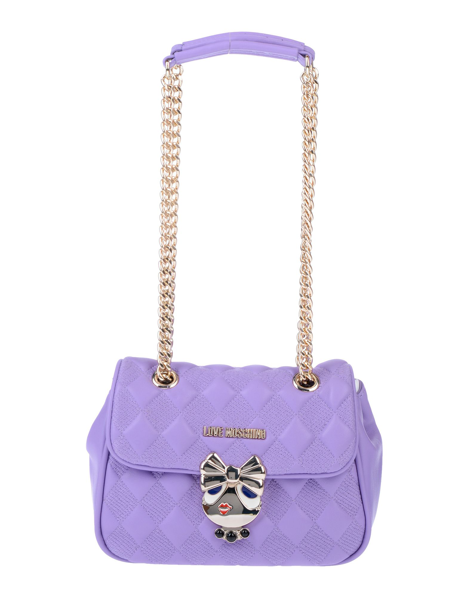 purple moschino bag