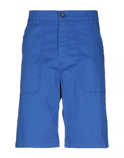 Shop Dirk Bikkembergs Man Shorts & Bermuda Shorts Blue Size 29 Cotton, Elastane