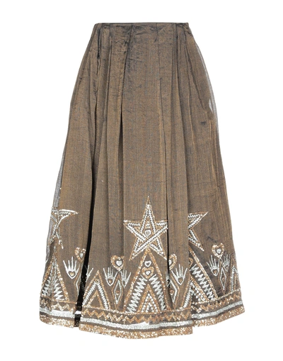 Shop Manish Arora Long Skirts In Bronze