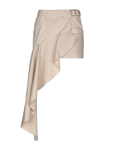 Shop Patrizia Pepe Woman Mini Skirt Sand Size 6 Cotton, Elastane In Beige