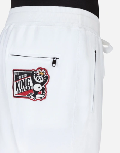 Shop Dolce & Gabbana Cotton Jogging Pants With Patches In White