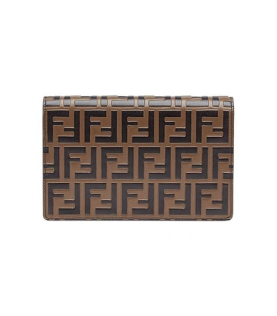 Shop Fendi Ff Bicolor Chain Wallet In White Multi