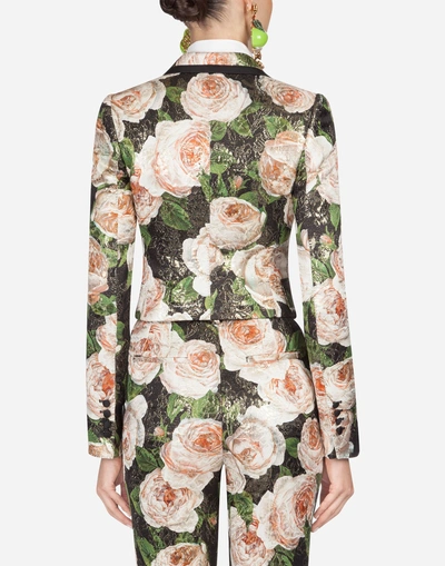 Shop Dolce & Gabbana Blazer In Printed Brocade In Floral Print