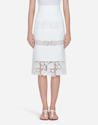 Shop Dolce & Gabbana Cady Skirt In White