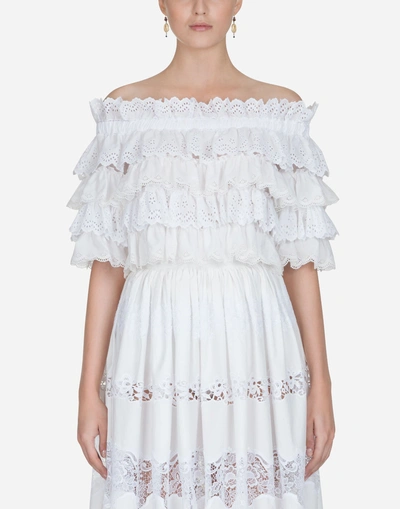 Shop Dolce & Gabbana Cotton Top In White