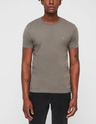 Shop Allsaints 3 Pack Cotton-jersey T-shirts In Lunar G Grey W