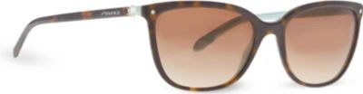 Shop Tiffany & Co Unisex Havana/blue Tf4105 Square Sunglasses