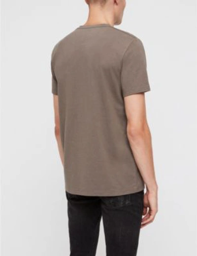 Shop Allsaints Tonic Crewneck Cotton-jersey T-shirt In Core Grey