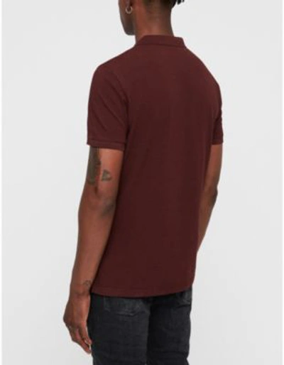 Shop Allsaints Parlour Cotton-blend Polo-shirt* In Darkrust
