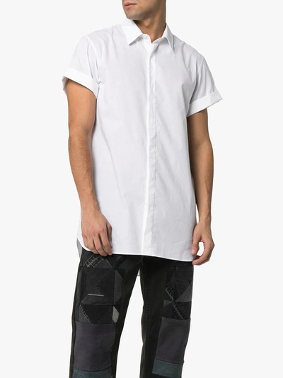 Shop Ann Demeulemeester Oversized Cotton Short Sleeve Shirt In White