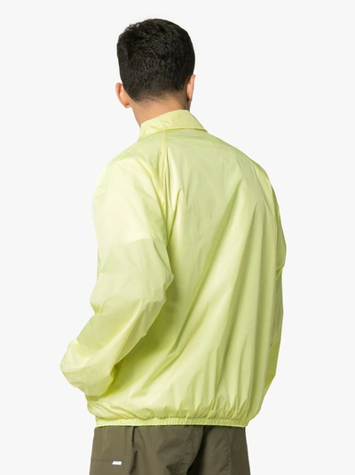 Shop Maison Margiela Label Embellished Collared Jacket In 913 Yellow Fluo