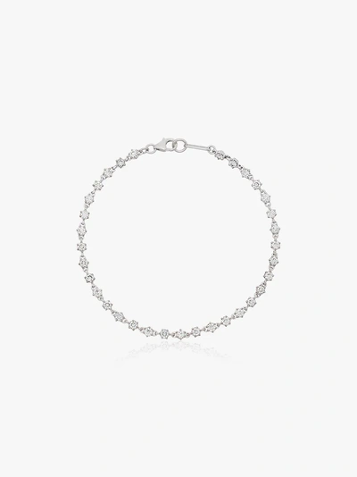 Shop Jade Trau 18k White Gold Penelope Diamond Tennis Bracelet In Metallic