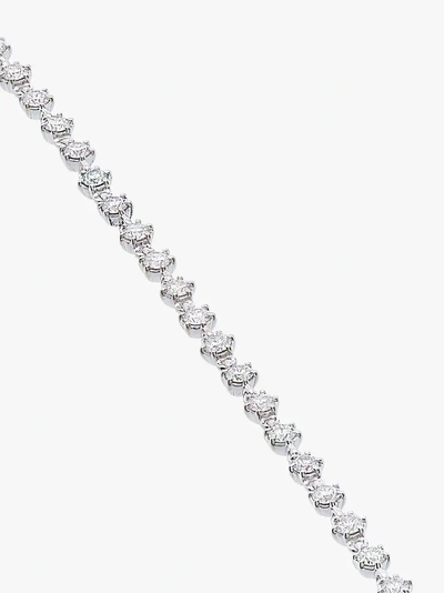 Shop Jade Trau 18k White Gold Penelope Diamond Tennis Bracelet In Metallic