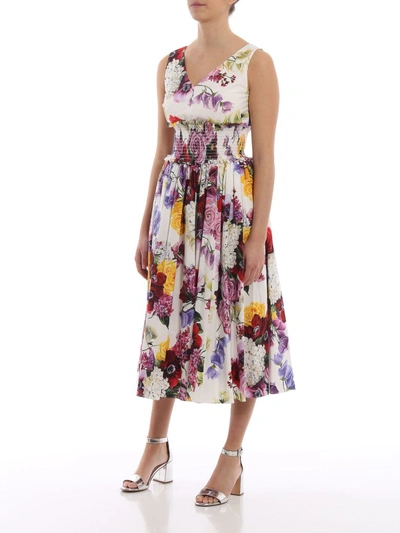 Shop Dolce & Gabbana Floral Print Dress In Ortensie/fiori F.nat