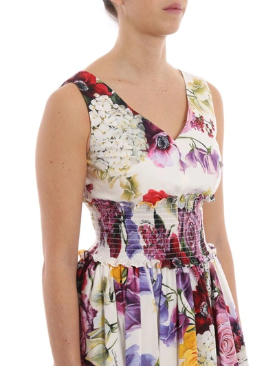Shop Dolce & Gabbana Floral Print Dress In Ortensie/fiori F.nat