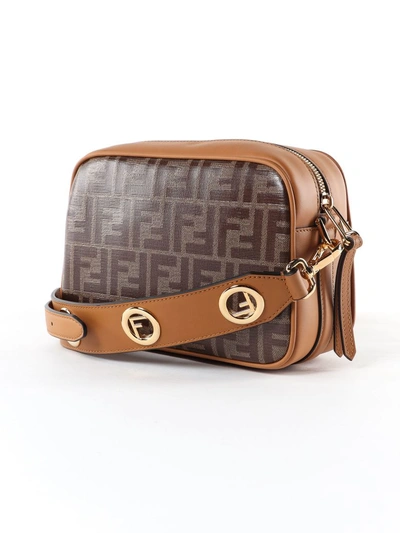 Shop Fendi Camera Case Shoulder Bag In Wo Mogano+caramel