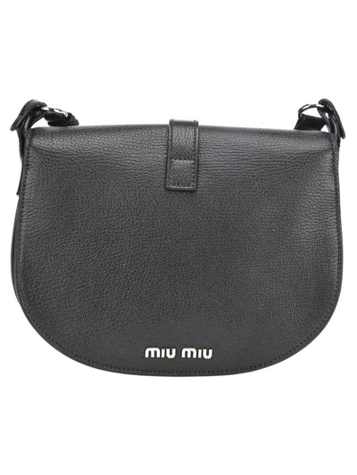 Shop Miu Miu Madras Shoulder Bag In Black