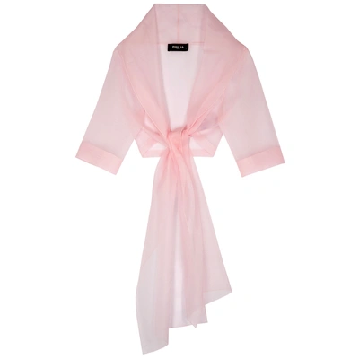 Shop Paule Ka Pale Pink Tie-front Silk Organza Bolero In Light Pink