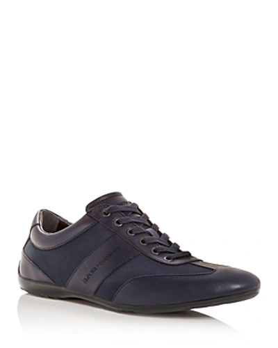 Shop Giorgio Armani Men's Low-top Sneakers In Black