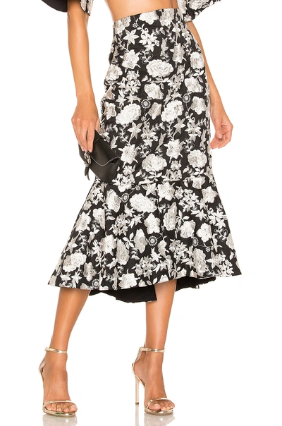 Shop Alexis Reece Skirt In Ivory Floral Embroidery