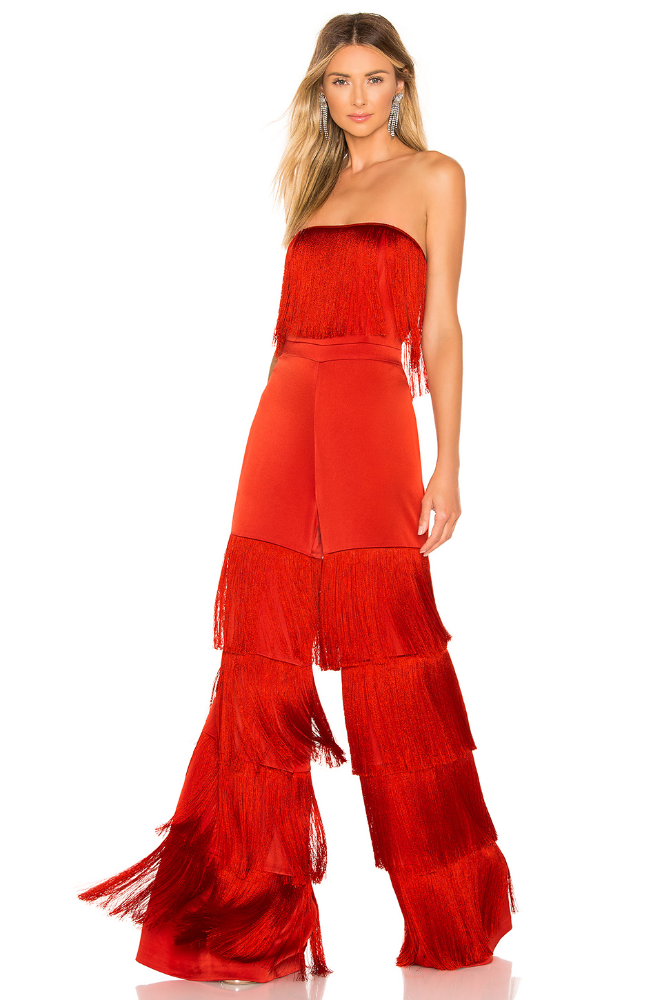 red fringe jumpsuit