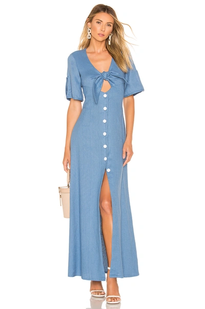 Shop Alexis Jameela Dress In Blue. In Shell Blue Linen