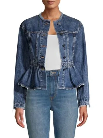 Rebecca taylor denim shop peplum jacket